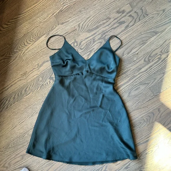 Abercrombie & Fitch | Dresses | Abercrombie Green Satin Dress | Poshmark